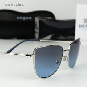 Vogue Women Sunglasses Silver Blue Grey Grad Butterfly VO4233S 323/V154 NEW